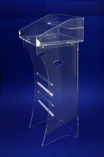 Διάφανο αναλόγιο Plexiglass με καμπύλα πλαϊνά και οριζόντια διακοσμητικά στοιχεία