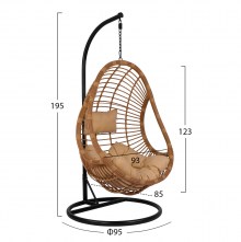 63526 ΚΡΕΜΑΣΤΗ ΠΟΛΥΘΡΟΝΑ ΦΩΛΙΑ CALLIE HM5541.01 ΜΕ WICKER & ΜΑΞΙΛΑΡΙΑ ΜΠΕΖ Φ95Χ195Υ εκ.