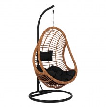 63529 ΚΡΕΜΑΣΤΗ ΠΟΛΥΘΡΟΝΑ ΦΩΛΙΑ CALLIE HM5541.04 ΜΕ ΜΠΕΖ WICKER & ΜΑΥΡΑ ΜΑΞΙΛΑΡΙΑ Φ95Χ195Υ εκ.