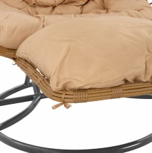 65934 ΔΙΠΛΗ ΚΡΕΜΑΣΤΗ ΠΟΛΥΘΡΟΝΑ ΦΩΛΙΑ GEMMA ΜΠΕΖ ΜΕ ΜΑΞΙΛΑΡΙ HM5754.01 Φ120x200Υ εκ.