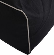 67275 ΠΟΥΦ ZAFER HM5772.02 ΜΕ TEXTILINE ΜΑΥΡΟ ΚΑΙ ΛΕΥΚΟ ΡΕΛΙ 88x128x40-60Υ εκ.