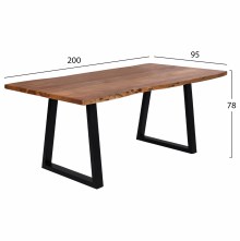 67308 ΤΡΑΠΕΖΙ ΤΡΑΠΕΖΑΡΙΑΣ MONTANA 4εκ.ΠΑΧΟΣ ΜΑΣΙΦ ΞΥΛΟ ΑΚΑΚΙΑΣ HM8337.11 200x93x74Υ εκ.