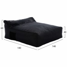 67849 ΠΟΥΦ YAMIN ΔΥΟ ΑΤΟΜΩΝ ΜΕ TEXTILENE 600gr/m2 2X1 ΜΑΥΡΟ ΚΑΙ ΜΑΥΡΟ ΡΕΛΙ HM5773.12 140x140x40-60Υ εκ.