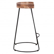 67876 ΣΚΑΜΠΟ BAR ELEANOR HM8363.11 ΜΑΣΙΦ ΞΥΛΟ ΑΚΑΚΙΑΣ-ΜΕΤΑΛΛΟ 50x43x78Υεκ.