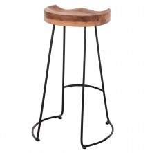 67876 ΣΚΑΜΠΟ BAR ELEANOR HM8363.11 ΜΑΣΙΦ ΞΥΛΟ ΑΚΑΚΙΑΣ-ΜΕΤΑΛΛΟ 50x43x78Υεκ.