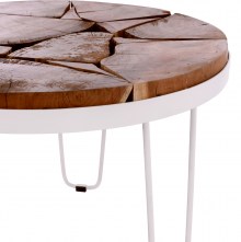 68940 ΤΡΑΠΕΖΙ ΣΑΛΟΝΙΟΥ TIMOTHY ΑΠΟ ΜΑΣΙΦ ΞΥΛΟ ΑΚΑΚΙΑΣ ΛΕΥΚΟΣ ΣΚΕΛΕΤΟΣ Φ73x45Υεκ.HM8366.12