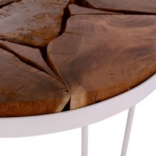 68940 ΤΡΑΠΕΖΙ ΣΑΛΟΝΙΟΥ TIMOTHY ΑΠΟ ΜΑΣΙΦ ΞΥΛΟ ΑΚΑΚΙΑΣ ΛΕΥΚΟΣ ΣΚΕΛΕΤΟΣ Φ73x45Υεκ.HM8366.12