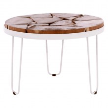 68940 ΤΡΑΠΕΖΙ ΣΑΛΟΝΙΟΥ TIMOTHY ΑΠΟ ΜΑΣΙΦ ΞΥΛΟ ΑΚΑΚΙΑΣ ΛΕΥΚΟΣ ΣΚΕΛΕΤΟΣ Φ73x45Υεκ.HM8366.12