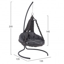 70476 ΚΡΕΜΑΣΤΗ ΦΩΛΙΑ AUGUST ΜΑΚΡΑΜΕ-ΜΕΤΑΛΛΟ ΑΝΘΡΑΚΙ HM5922.10 123x113x145Υεκ.