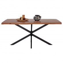 70486 ΤΡΑΠΕΖΙ ΑΠΟ ΜΕΤΑΛΛΟ & ΕΠΙΦΑΝΕΙΑ ΑΠΟ ΜΑΣΙΦ ΞΥΛΟ ΑΚΑΚΙΑΣ HM11882 160x90x74,5 εκ.