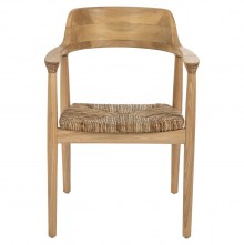 70984 ΠΟΛΥΘΡΟΝΑ KINGSLEY HM9634.01 ΞΥΛΟ TEAK & ΨΑΘΑ ΣΕ ΦΥΣΙΚΟ ΧΡΩΜΑ 57,5x54x80Yεκ.