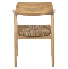 70984 ΠΟΛΥΘΡΟΝΑ KINGSLEY HM9634.01 ΞΥΛΟ TEAK & ΨΑΘΑ ΣΕ ΦΥΣΙΚΟ ΧΡΩΜΑ 57,5x54x80Yεκ.