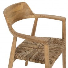 70984 ΠΟΛΥΘΡΟΝΑ KINGSLEY HM9634.01 ΞΥΛΟ TEAK & ΨΑΘΑ ΣΕ ΦΥΣΙΚΟ ΧΡΩΜΑ 57,5x54x80Yεκ.