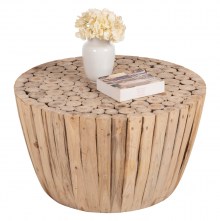 71266 ΤΡΑΠΕΖΙ ΣΑΛΟΝΙΟΥ HM9804 ΞΥΛΟ ΤΕΑΚ ΣΕ ΦΥΣΙΚΟ Φ80x46Yεκ.