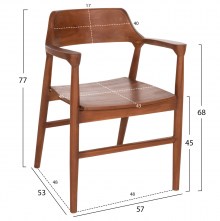 71401 ΠΟΛΥΘΡΟΝΑ ΤΡΑΠΕΖΑΡΙΑΣ NIONI HM9476.01 ΞΥΛΟ ΤΕΑΚ-ΚΑΡΥΔΙ ΧΡΩΜΑ 57x53x77Yεκ.