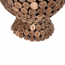 71634 ΤΡΑΠΕΖΙ BAR ΣΤΡΟΓΓΥΛΟ LEEROY HM9806 KOMMATIA ΞΥΛΟΥ TEAK Φ92x104Υ εκ.