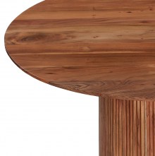 71795 ΤΡΑΠΕΖΙ ΤΡΑΠΕΖΑΡΙΑΣ ΣΤΡΟΓΓΥΛΟ GROOT HM9684 ΜΑΣΙΦ ΞΥΛΟ ΑΚΑΚΙΑΣ ΣΕ ΦΥΣΙΚΟ Φ120x76Υεκ