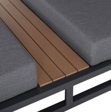 72027 ΔΙΠΛΗ ΞΑΠΛΩΣΤΡΑ ΑΛΟΥΜΙΝΙΟΥ ΠΑΡΑΛΙΑΣ ΜΕ ΣΚΙΑΣΤΡΟ ΚΥΒΟΣ GALLANT HM6097.01 ΓΚΡΙ 2x2x2μ