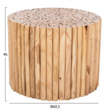 72435 ΤΡΑΠΕΖΙ ΣΑΛΟΝΙΟΥ ΣΤΡΟΓΓΥΛΟ COOTER HM9864 ΚΛΑΔΙΑ TEAK-ΦΥΣΙΚΟ Φ60,5x46Υεκ.