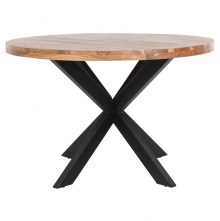 72551 ΤΡΑΠΕΖΙ ΣΤΡΟΓΓΥΛΟ MONTANA SUPERIOR HM9903 4εκ.ΠΑΧΟΣ ΜΑΣΙΦ ΞΥΛΟ ΑΚΑΚΙΑΣ Φ120Χ77Υεκ