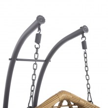 72592 ΔΙΠΛΗ ΚΡΕΜΑΣΤΗ ΦΩΛΙΑ ME ΥΠΟΠΟΔΙΟ GRACIE HM5754.02 ΜΠΕΖ ΣΥΝΘ.RATTAN-ΓΚΡΙ ΜΕΤΑΛ.ΣΚΕΛΕΤΟΣ Φ120x200Υεκ