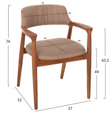 74136 ΠΟΛΥΘΡΟΝΑ JAMES HM18259 TEAK WOOD ΜΕ ΣΑΜΠΑΝΙ ΥΦΑΣΜΑ 57x52x76Υεκ.