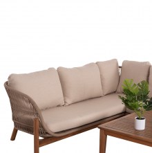 74352 ΣΕΤ ΣΑΛΟΝΙ ΓΩΝΙΑ ΕΞ. ΧΩΡΟΥ 3ΤΜΧ SANJI HM6223 ΞΥΛΟ ΑΚΑΚΙΑΣ-ΑΛΟΥΜΙΝΙΟ-ΣΧΟΙΝΙ