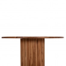 75586 ΤΡΑΠΕΖΙ ΤΡΑΠΕΖΑΡΙΑΣ ΣΤΡΟΓΓΥΛΟ RODER HM9896 ΞΥΛΟ ΤΕΑΚ- 3εκ. πάχος επιφ.- Φ130x79,5Υεκ