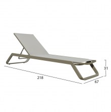 75728 ΞΑΠΛΩΣΤΡΑ ΑΛΟΥΜΙΝΙΟΥ MARIMAR HM6562.03 ΣΚΕΛΕΤΟΣ TAUPE & TEXTILENE ΜΠΕΖ 218x67x31Υεκ