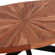 76280 ΤΡΑΠΕΖΙ ΣΑΛΟΝΙΟΥ ΟΒΑΛ MONTANA SUPERIOR HM9906 ΞΥΛΟ ΑΚΑΚΙΑΣ-ΜΕΤΑΛΛΟ 120x61x45Υεκ.