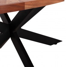 76280 ΤΡΑΠΕΖΙ ΣΑΛΟΝΙΟΥ ΟΒΑΛ MONTANA SUPERIOR HM9906 ΞΥΛΟ ΑΚΑΚΙΑΣ-ΜΕΤΑΛΛΟ 120x61x45Υεκ.