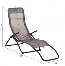 76820 ΞΑΠΛΩΣΤΡΑ ΚΟΥΝΙΣΤΗ SWINGSAND HM6553.01 ΓΚΡΙ TEXTILENE--ΜΑΥΡΟ ΜΕΤΑΛΛΟ 143x60x94Υεκ