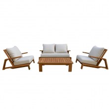 77022 ΣΕΤ ΣΑΛΟΝΙ LOUNGE 4ΤΜΧ MIREX HM6521 ΞΥΛΟ ΑΚΑΚΙΑΣ--ΠΟΛΥΕΣΤΕΡΙΚΑ ΜΑΞΙΛΑΡΙΑ ΕΚΡΟΥ