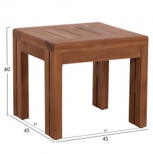77242 LOUNGE ΣΕΤ KIOTO HM10960 ΤΡΑΠΕΖΑΚΙ & 2 ΠΟΛΥΘΡΟΝΕΣ--ΞΥΛΟ TEAK--ΜΠΕΖ ΜΑΞΙΛΑΡΙΑ