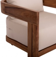 77242 LOUNGE ΣΕΤ KIOTO HM10960 ΤΡΑΠΕΖΑΚΙ & 2 ΠΟΛΥΘΡΟΝΕΣ--ΞΥΛΟ TEAK--ΜΠΕΖ ΜΑΞΙΛΑΡΙΑ