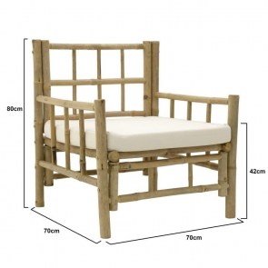 ΠΟΛΥΘΡΟΝΑ ME ΜΑΞΙΛΑΡΙ ΜΠΑΜΠΟΥ NATURAL/ΛΕΥΚΗ 70Χ70Χ80/42