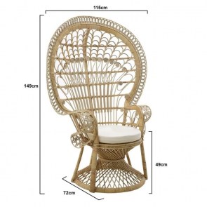 ΚΑΡΕΚΛΑ PEACOCK ΡΑΤΤΑΝ NATURAL 115X72X149