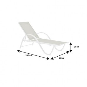 pak-152-000024-4 ΞΑΠΛΩΣΤΡΑ ΜΕ ΜΠΡΑΤΣΑ ATTAIN PAKOWORLD ΛΕΥΚΟ ΑΛΟΥΜΙΝΙΟ ΚΑΙ TEXTILENE ΣΕ ΜΠΕΖ ΑΠΟΧΡΩΣΗ 191X64X32ΕΚ