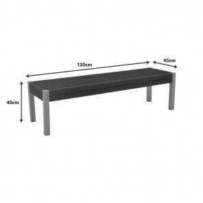 pak-340-000013-6 ΠΑΓΚΑΚΙ UMA PAKOWORLD TEAK ΞΥΛΟ ΚΑΙ PE ΣΧΟΙΝΙ ΣΕ ΜΑΥΡΗ ΑΠΟΧΡΩΣΗ 120X45X40ΕΚ
