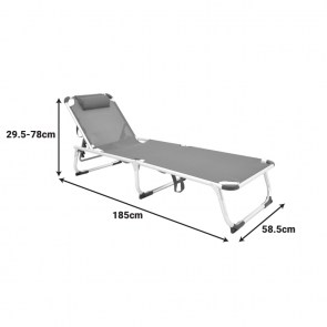 pak-396-000001-6 ΞΑΠΛΩΣΤΡΑ ΠΑΡΑΛΙΑΣ FEVEPE PAKOWORLD ΒΑΡΕΩΣ ΤΥΠΟΥ ΑΛΟΥΜΙΝΙΟ-TEXTILENE ΣΕ ΜΠΛΕ ΑΠΟΧΡΩΣΗ 58.5X185X29.5ΕΚ
