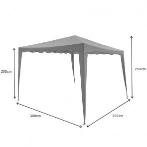 pak-401-000007-5 ΚΙΟΣΚΙ GAZEBO PAKOWORLD ΜΕΤΑΛΛΙΚΟΣ ΣΚΕΛΕΤΟΣ - ΥΦΑΣΜΑ ΜΠΕΖ 3X3M