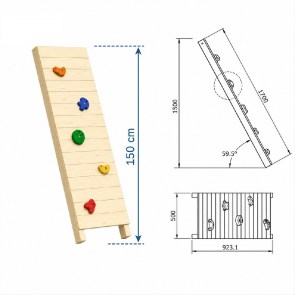 shw-080001_-_1,50-24632 ΞΥΛΙΝΟΣ ΤΟΙΧΟΣ ΑΝΑΡΡΙΧΗΣΗΣ ΜΕ ΒΡΑΧΟΥΣ ΓΙΑ ΥΨΟΣ 150ΕΚ.