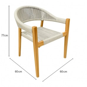 shw-22025-19862 PREMIUM ΚΑΡΕΚΛΑ TEAK ΜΕ ΓΚΡΙ ΣΧΟΙΝΙΑ