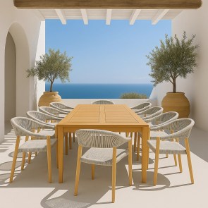 shw-22025-19977 PREMIUM ΚΑΡΕΚΛΑ TEAK ΜΕ ΓΚΡΙ ΣΧΟΙΝΙΑ