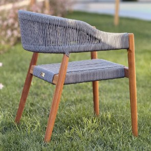 shw-22025-21408 PREMIUM ΚΑΡΕΚΛΑ TEAK ΜΕ ΓΚΡΙ ΣΧΟΙΝΙΑ