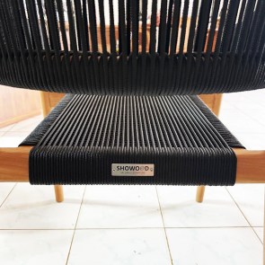 shw-22026-19866 PREMIUM ΚΑΡΕΚΛΑ TEAK ΜΕ ΜΑΥΡΑ ΣΧΟΙΝΙΑ