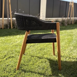 shw-22026-21461 PREMIUM ΚΑΡΕΚΛΑ TEAK ΜΕ ΜΑΥΡΑ ΣΧΟΙΝΙΑ