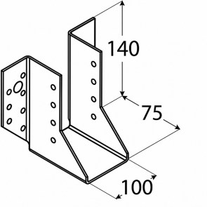 shw-4530-24982 ΔΟΚΟΘΗΚΗ ΓΑΛΒΑΝΙΖΕ 100 × 140 × 75 MM – ΠΑΧΟΣ 2,5 MM