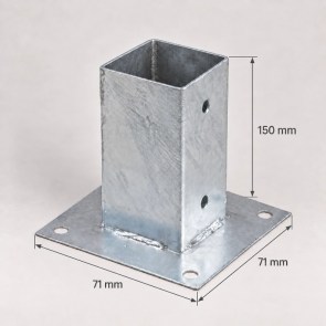 shw-4841-25059 ΒΙΔΩΤΗ ΒΑΣΗ ΞΥΛΟΥ 71 × 71 × 150 MM – ΓΑΛΒΑΝΙΣΜΕΝΗ