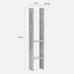 shw-4844-24554 ΒΑΣΗ ΜΠΕΤΟΥ ΤΥΠΟΥ H 13 X 6,5 X 60 ΕΚ. ΓΙΑ ΞΥΛΙΝΗ ΚΟΛΩΝΑ / ΔΟΚΟ 12 ΕΚ.